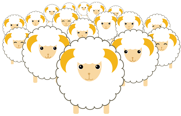 羊イラスト 羊の群れ